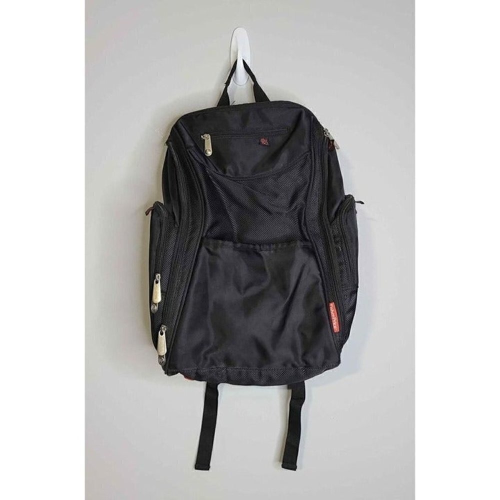 Fisher-Price Kaden Backpack Diaper Bag Black/Red Multiple Pockets